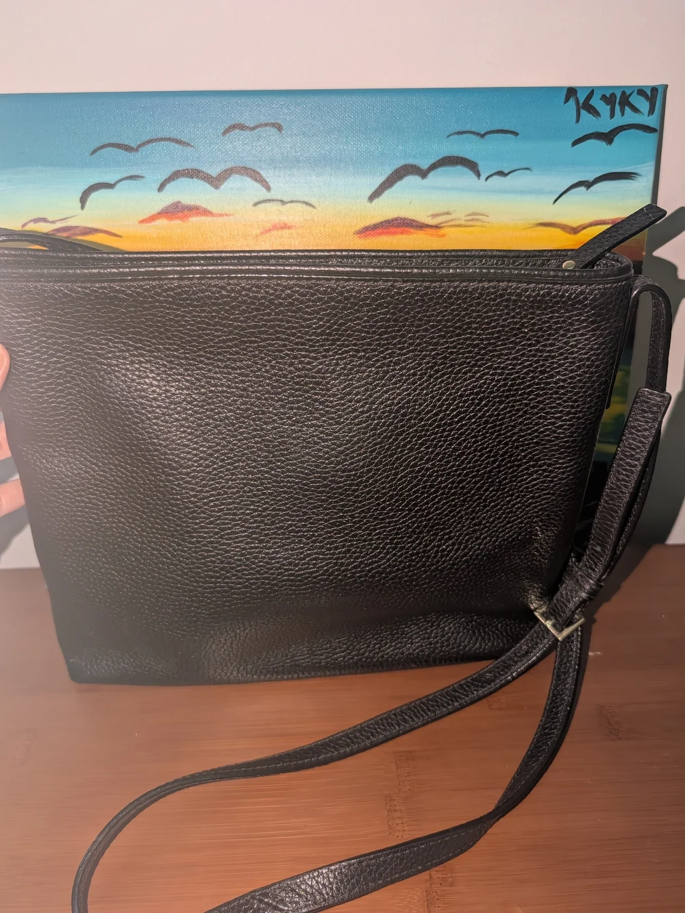kate spade Black Pebbled Leather Crossbody with Tassel Zip Pocket